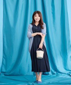 Tiaclasse L 【洗える】シアー楊柳シャツワンピース