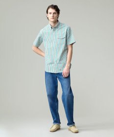 J.PRESS MEN 風が通るシアサッカーの清涼感【吸水速乾 / 高通気性】【クールマックス】サッカーギンガムチェック シャツ / B.D.