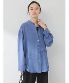 earth music&ecology シアーバンドカラーシャツ