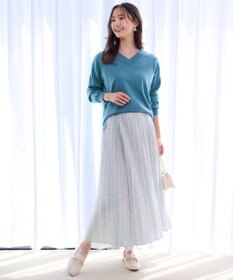 ANY SIS 【ウールブレンドシリーズ】フロント切替Vネック ニット