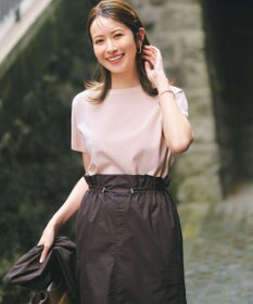 23区 L レーヨンポリエステルストレッチ プルオーバー ラメ ニット ピンク系