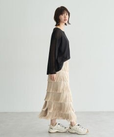 YECCA VECCA フリンジロングスカート