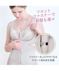 BRADELIS New York 【BRADELIS NewYork peace】細みえフロントファスナー綿混ブラキャミ25 補正下着 カップ付き キャミソール ブラトップ シェイパー