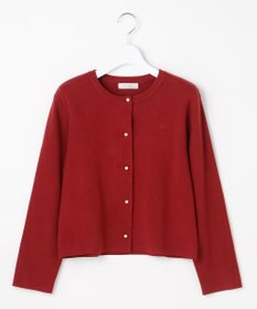 Feroux 胸元刺繍パールニット カーディガン