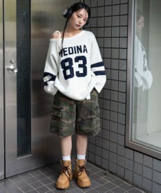 WEGO フラッフィー2WAYグラフィックワンショルBIGニット