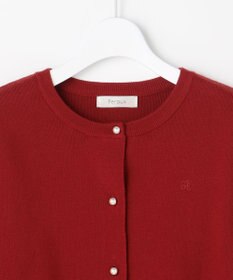 Feroux 胸元刺繍パールニット カーディガン