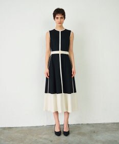 GRACE CONTINENTAL 配色ポンチフレアワンピース