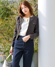 Tiaclasse ノーカラーデニムジャケット