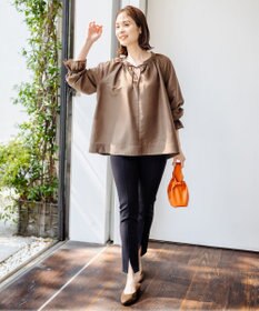 組曲 S 【洗える・涼感】シアーボイルギャザー ブラウス