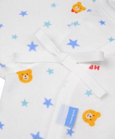 MIKI HOUSE HOT BISCUITS 【50-60cm】 フライス素材の総柄コンビ肌着