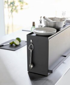 tower 前が開くキッチンカウンター上収納ラック タワー D15 ブラック