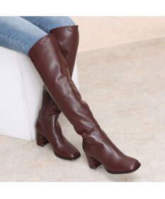 MODE ET JACOMO <MODE ET JACOMO>バック切り替えスクエアトゥロングブーツ