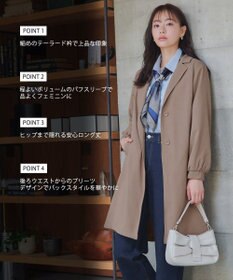 Tiaclasse 【洗える】バックプリーツパフスリーブコート