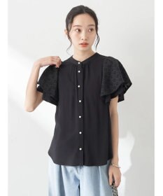 earth music&ecology レースラッフルブラウス