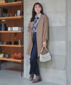 Tiaclasse 【洗える】バックプリーツパフスリーブコート