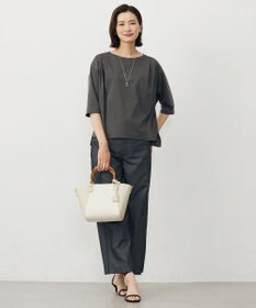 J.PRESS LADIES 【洗える・抗菌防臭・接触冷感・吸水速乾】ドライポンチ ボートネック カットソー