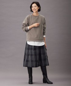 J.PRESS LADIES 【洗える】2/2綾 メモリーチェック タック スカート