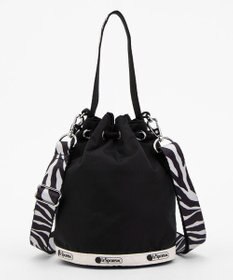 LeSportsac DRAWSTRING BUCKET XBODY/ノワールゼブラ