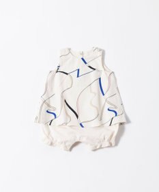 TRICOTE カットリボン柄 ロンパース