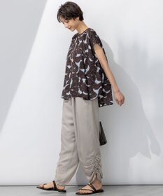 23区 【接触冷感/洗える】フィブリルツイル シャーリング パンツ