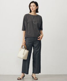 J.PRESS LADIES 【洗える・抗菌防臭・接触冷感・吸水速乾】ドライポンチ ボートネック カットソー