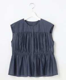 自由区 【カタログ掲載・洗える】シルクコットンローンフレンチスリーブ ブラウス