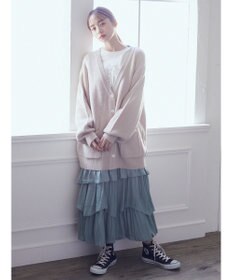 earth music&ecology アンチピリング畦Ｖネックカーディガン