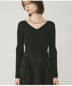 GRACE CONTINENTAL テープ刺繍ニットワンピース