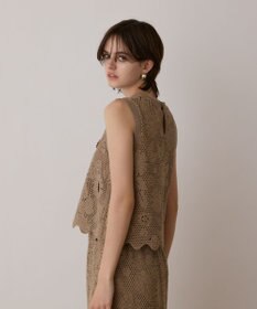 GRACE CONTINENTAL クロシュ刺繍トップ