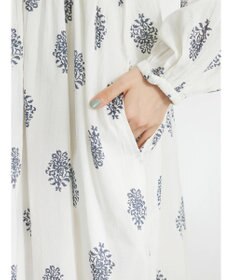 CRAFT STANDARD BOUTIQUE インド綿混フラワーモチーフワンピース