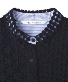 YECCA VECCA レースMIXレイヤードデザインシャツ