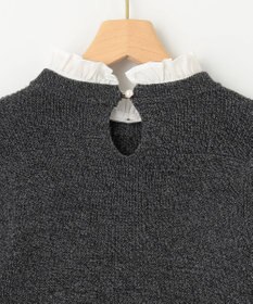 組曲 L 【WEB限定】襟付き片畔ニットプルオーバー
