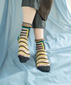 COQ WAVE ECHO シアーボーダーソックス