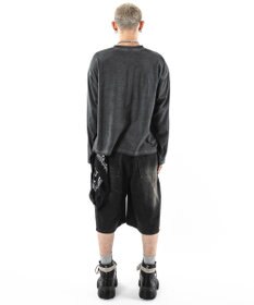 WEGO 【ユニセックス着用ITEM/MLサイズ展開】コールドダイダメージアップリケT（LS）