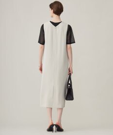 ICB L 【洗える】ライトダブルクロス Vネックワンピース