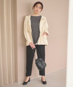 Feroux 【洗える】バイカラーペプラム ニット