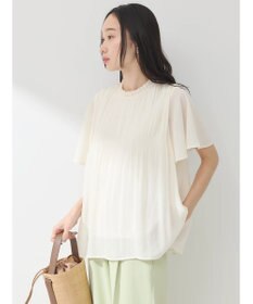 earth music&ecology マジョリカプリーツ半袖ブラウス