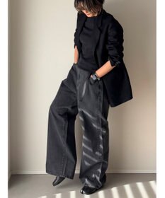 woadblue ＜坪田あさみさんコラボ＞DADA  ダダ  /  BLACK ワイドデニムパンツ