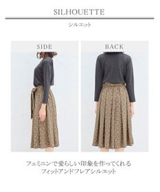 Tiaclasse 【洗える】1枚でコーディネートが決まる花柄ニットドッキングワンピース