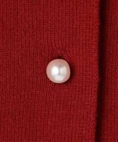 Feroux 胸元刺繍パールニット カーディガン