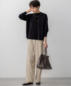 23区 L 【見上愛さん着用/Oggi10月号掲載/洗える】スエーディーサテン ワイド パンツ