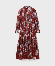 GRACE CONTINENTAL フラワープリントティアードワンピース