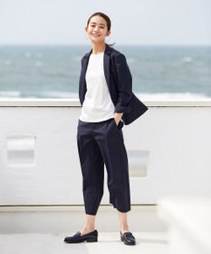 J.PRESS LADIES 【シワになりにくい】コットンフィッティーシャーク ワイドパンツ