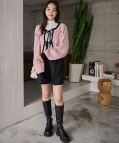 WEGO 【2024年秋冬新色カラー追加★】リボン2WAYカーデ