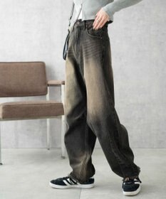 WEGO ヴィンテージウォッシュカーブデニムパンツ