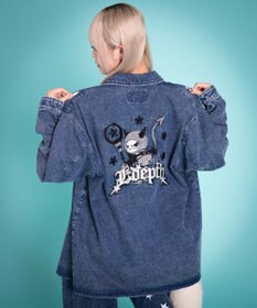 WEGO 【ユニセックス着用ITEM/MLサイズ展開】グラフィックデニムシャツ（LS）