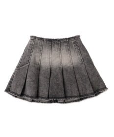 WEGO ヴィンテージウォッシュデニムプリーツスカパン