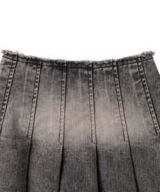 WEGO ヴィンテージウォッシュデニムプリーツスカパン