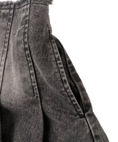 WEGO ヴィンテージウォッシュデニムプリーツスカパン