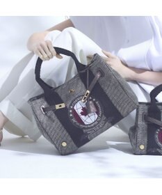 A.D.M.J. リネンラメクロス/前金具付トート32cm(Dカン＋)